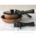 Detachable universal handle non-stick pan kit